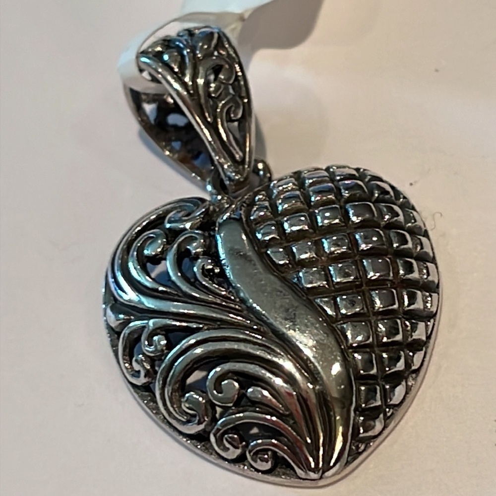 PUFFY Heart Pendant Sterling Silver 925 NWTS